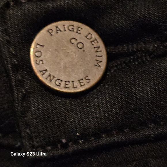 Paige Skinny Jeans 27 Black Denim Dark Wash Stretch 27 x 30 EUC - Picture 8 of 9
